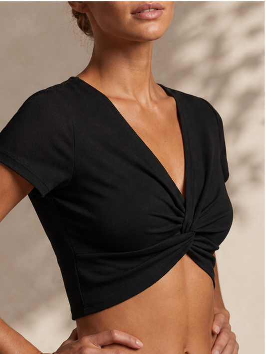Twist-Front Cropped Top