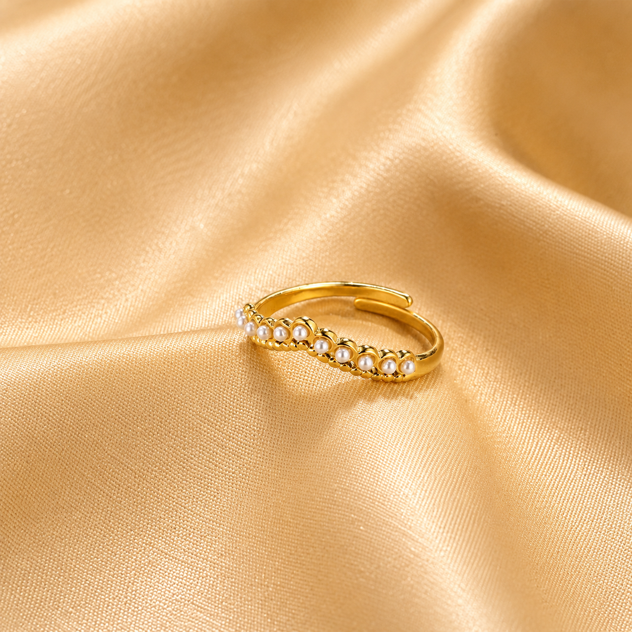 Pearl Embellished Adjustable Ring