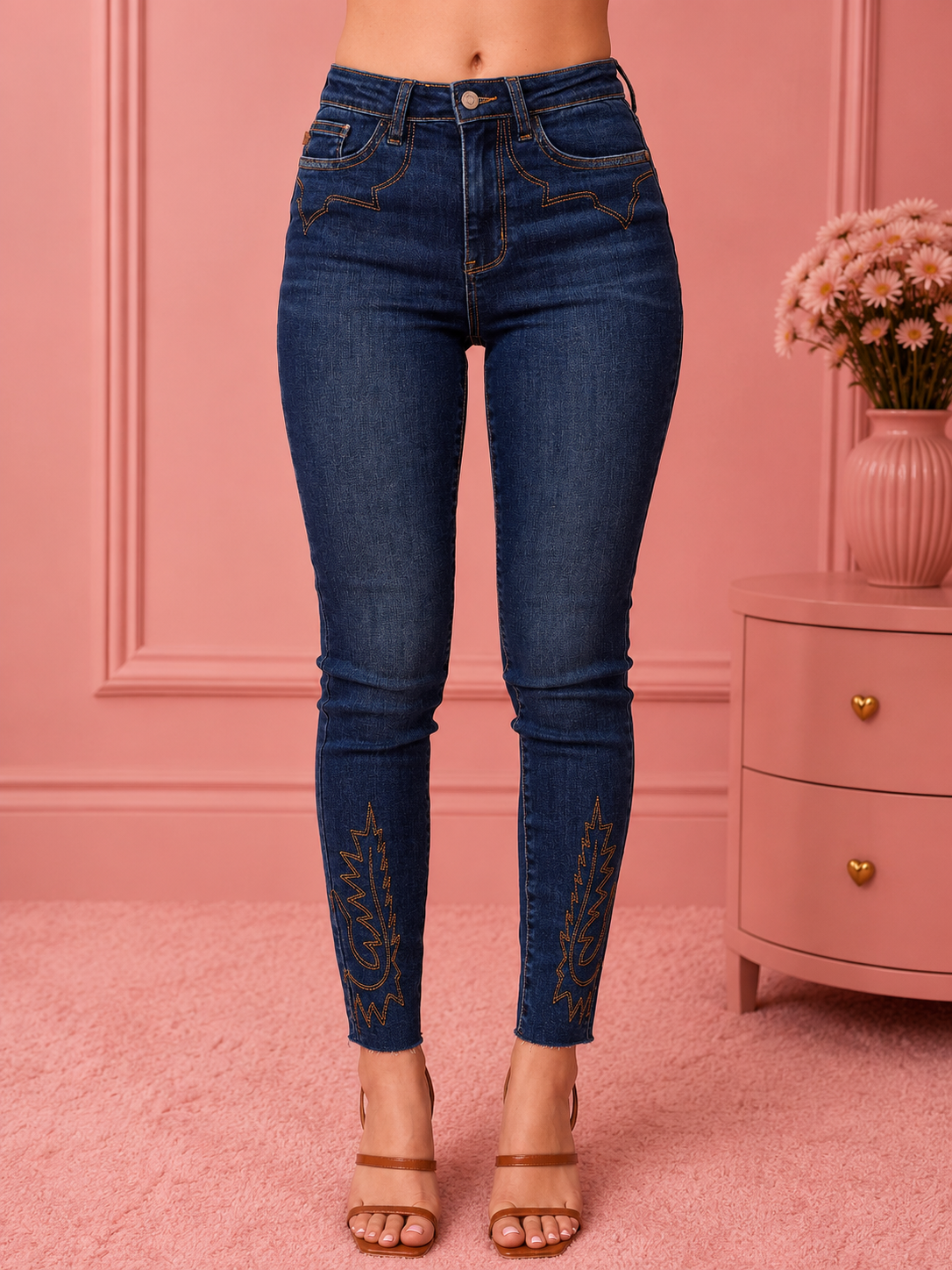 Judy Blue Full Size Embroidered High Rise Skinny Jeans Plus Size