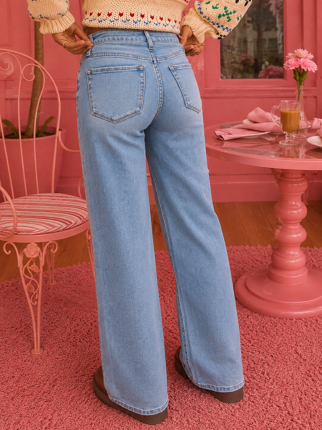 Washed Wide Leg Jeans