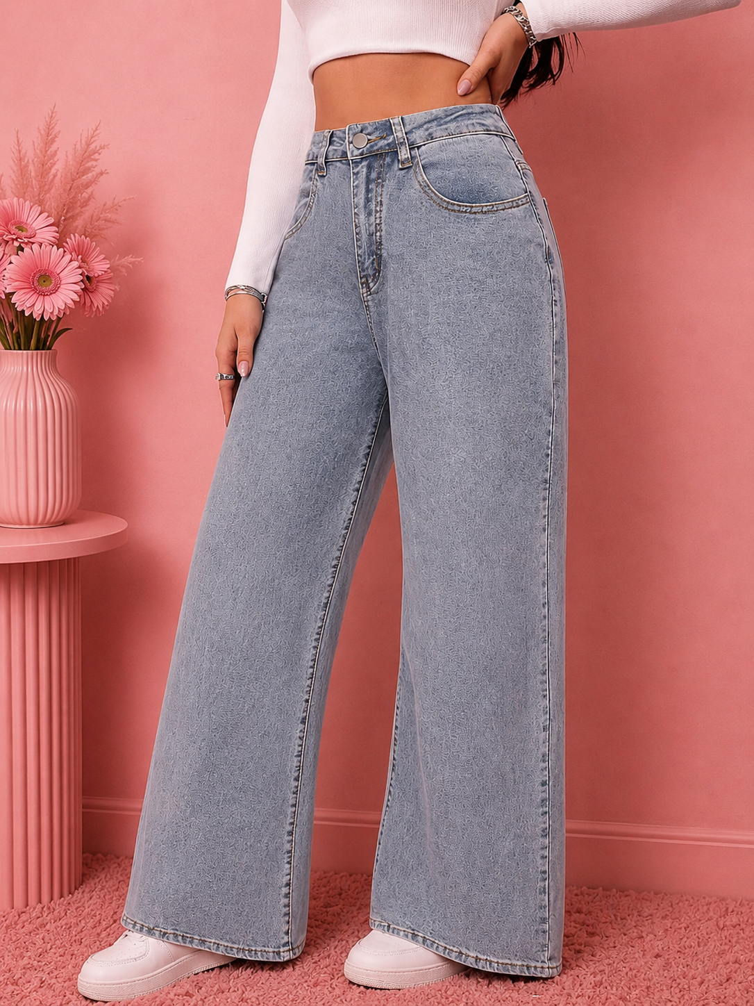 Wide Leg High Waist Jeans