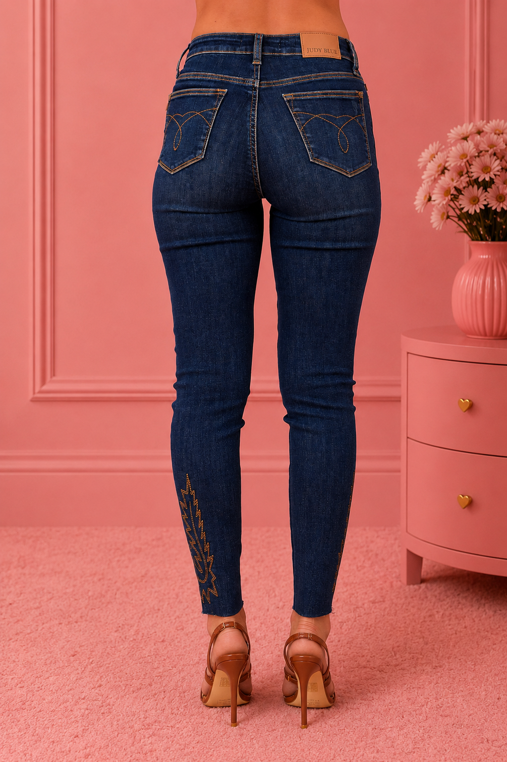 Judy Blue Full Size Embroidered High Rise Skinny Jeans Plus Size