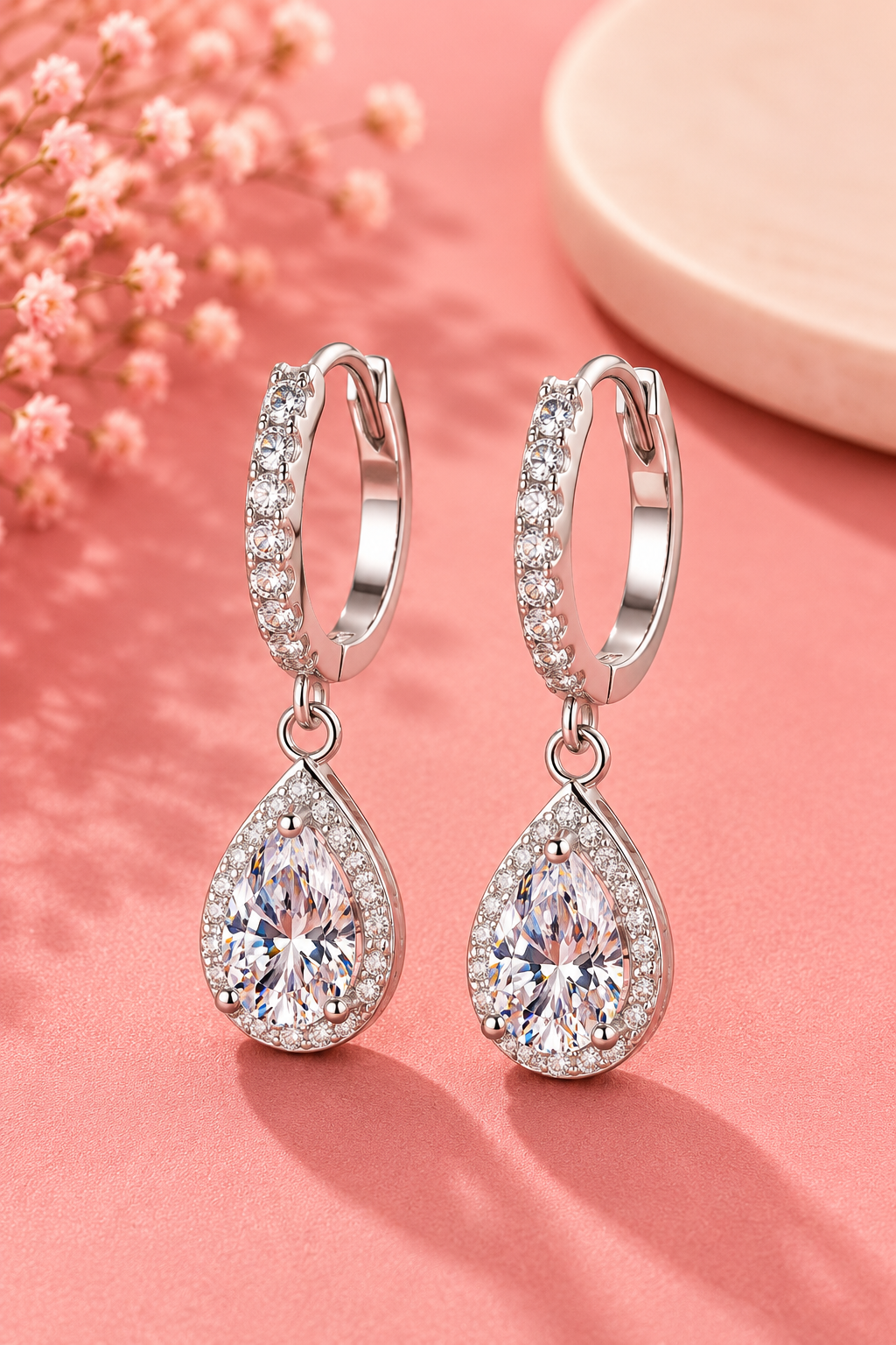 Moissanite Teardrop Earrings
