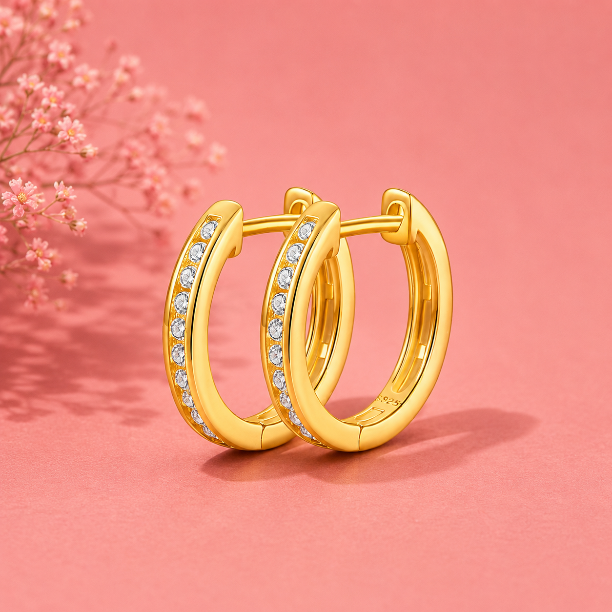 Moissanite 925 Sterling Silver Huggie Earrings