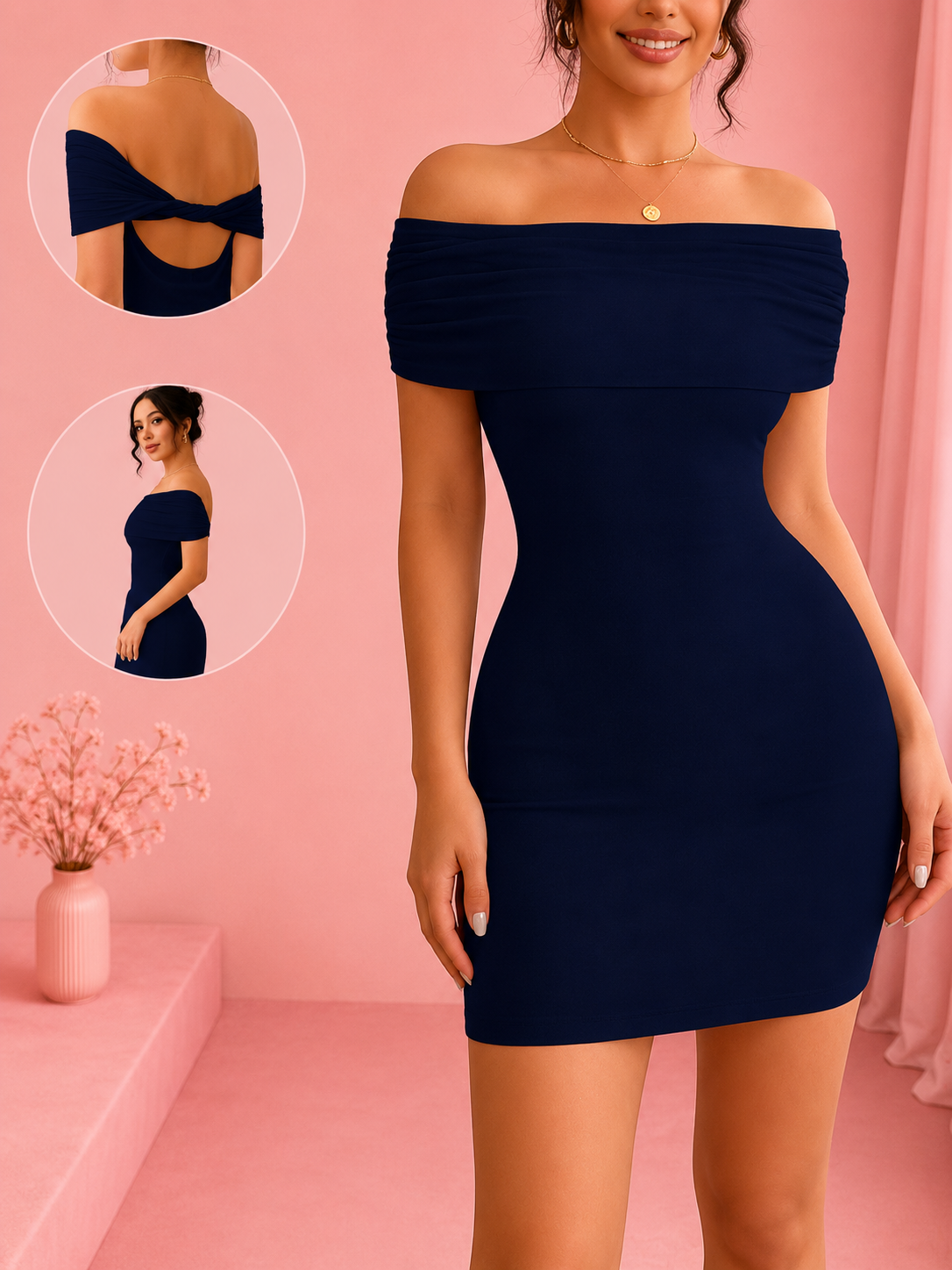 Off-Shoulder Bodycon Mini Dress